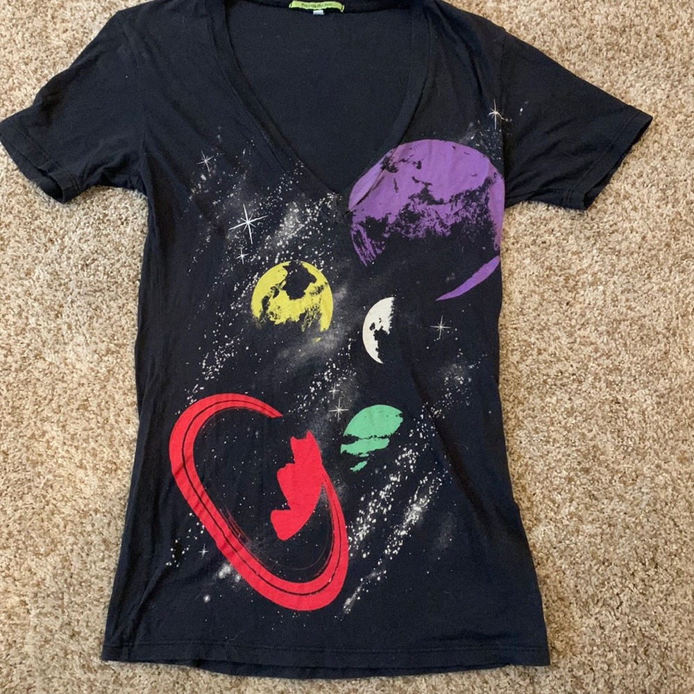 Urban Outfitters The Beautiful One’s deep V tee size XS galaxy shirt